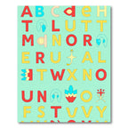 Retro Alphabet Splash Art Rug