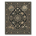Muted Beige Floral Medallion Frame Rug