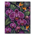Vibrant Purple Orchid Tropical Floral Rug