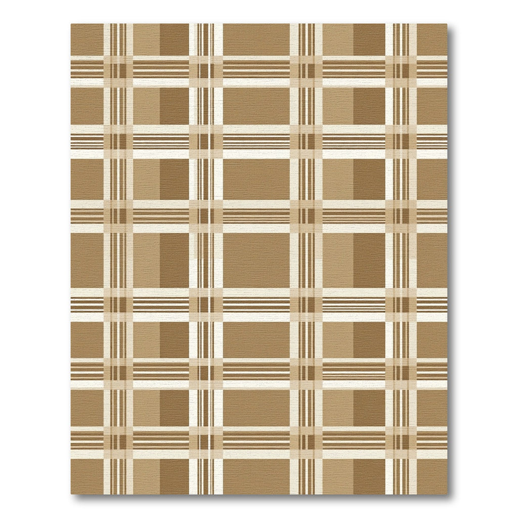 Earthy Brown Tan Plaid Lines Rug