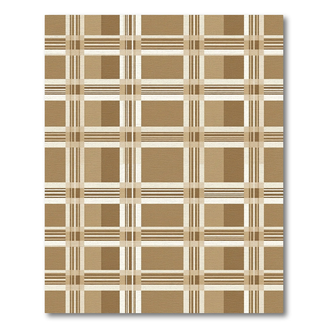 Earthy Brown Tan Plaid Lines Rug