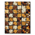 Distressed Earth Tone Geometric Stone Tile Rug