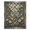 Vintage Lattice Floral Trellis Mural Rug