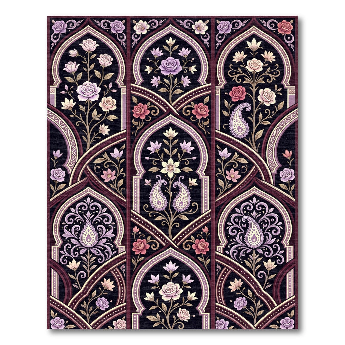 Ornate Floral Paisley Archway Rug