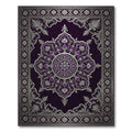 Ornate Purple Silver Mandala Rug