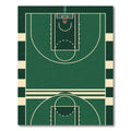Deep Forest Green Basketball Court Rug