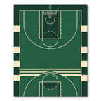 Deep Forest Green Basketball Court Rug