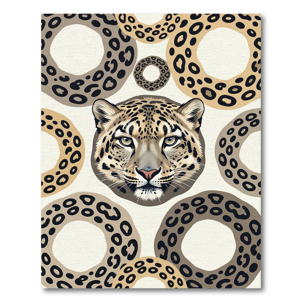 Leopard Circles Contemporary Animal Print Rug