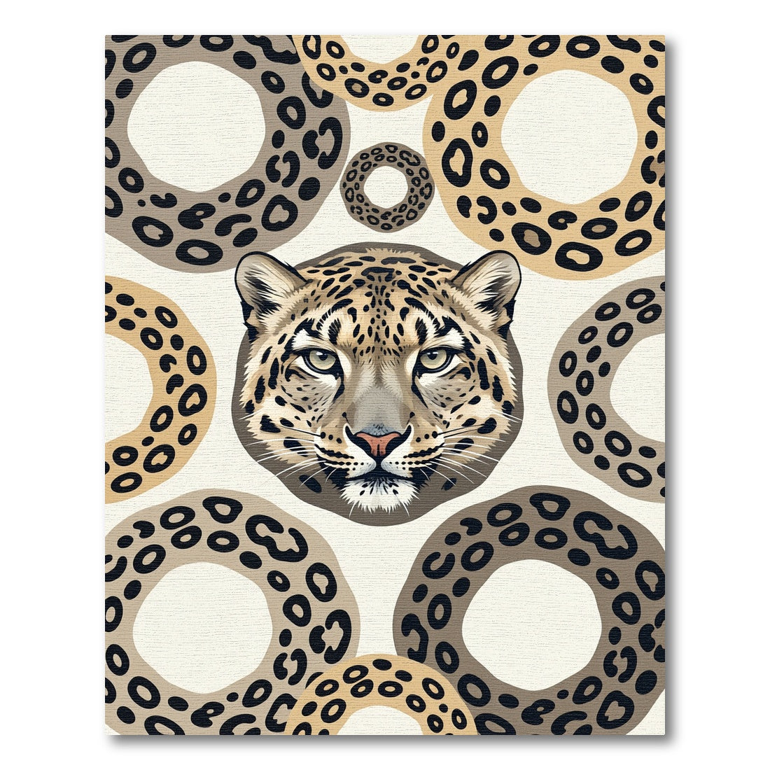 Leopard Circles Contemporary Animal Print Rug