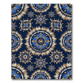 Navy Blue Golden Sunburst Tie Dye Rug