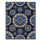 Navy Blue Golden Sunburst Tie Dye Rug