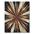 Vibrant Copper Sunburst Geometric Rug