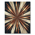 Vibrant Copper Sunburst Geometric Rug