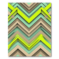 Modern Neon Lime Mint Chevron Geometric Rug