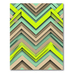 Modern Neon Lime Mint Chevron Geometric Rug
