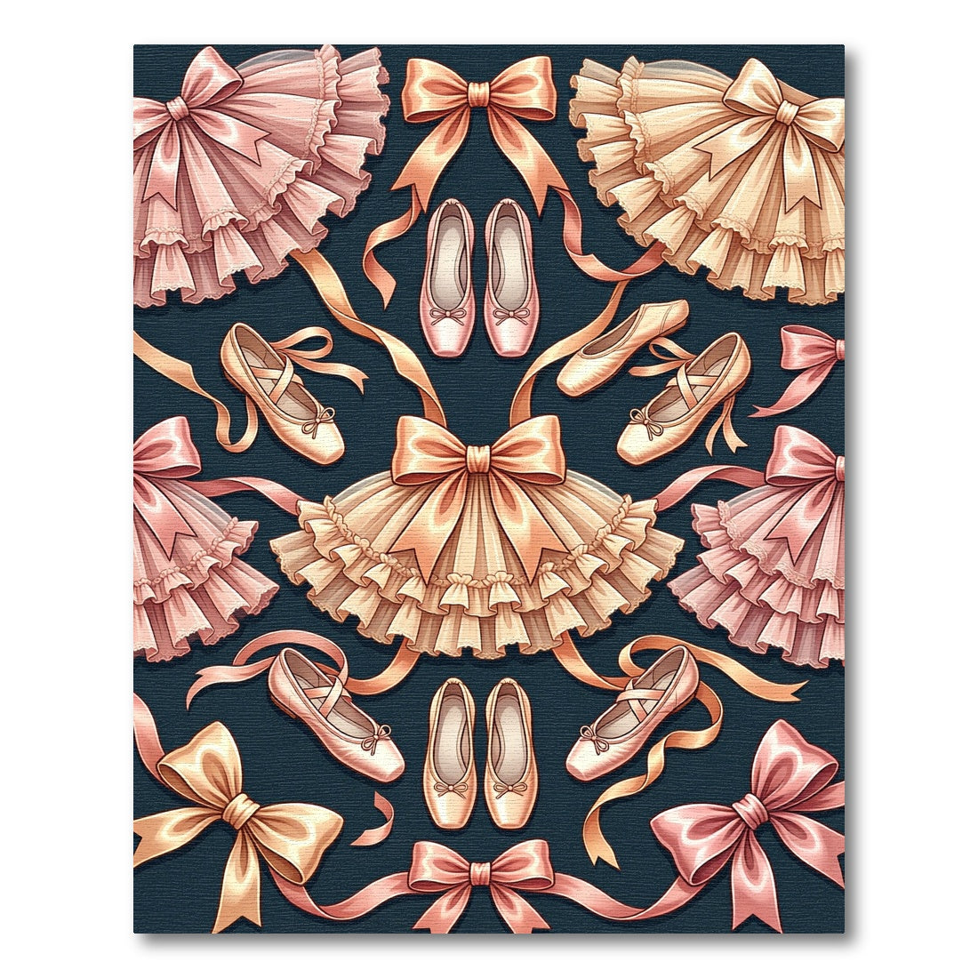 Ballet Tutus Bows Ballet Slippers Ochre Rug