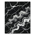 Dramatic Black White Marble Vein Rug