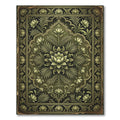 Elegance Sage Lotus Botanical Medallion Rug