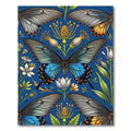 Vibrant Botanical Butterfly Garden Meadow Rug