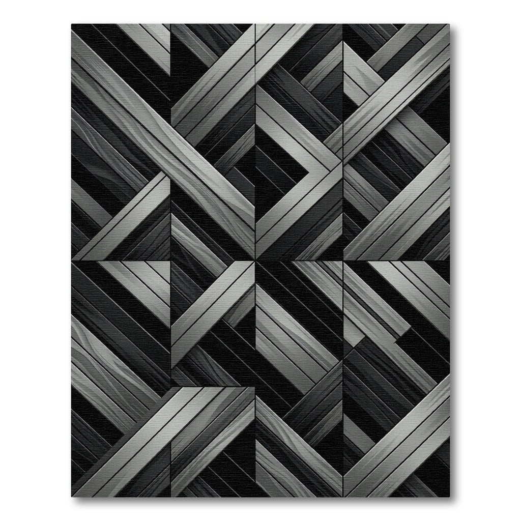 Monochrome Interwoven Diagonal Geometric Area Rug