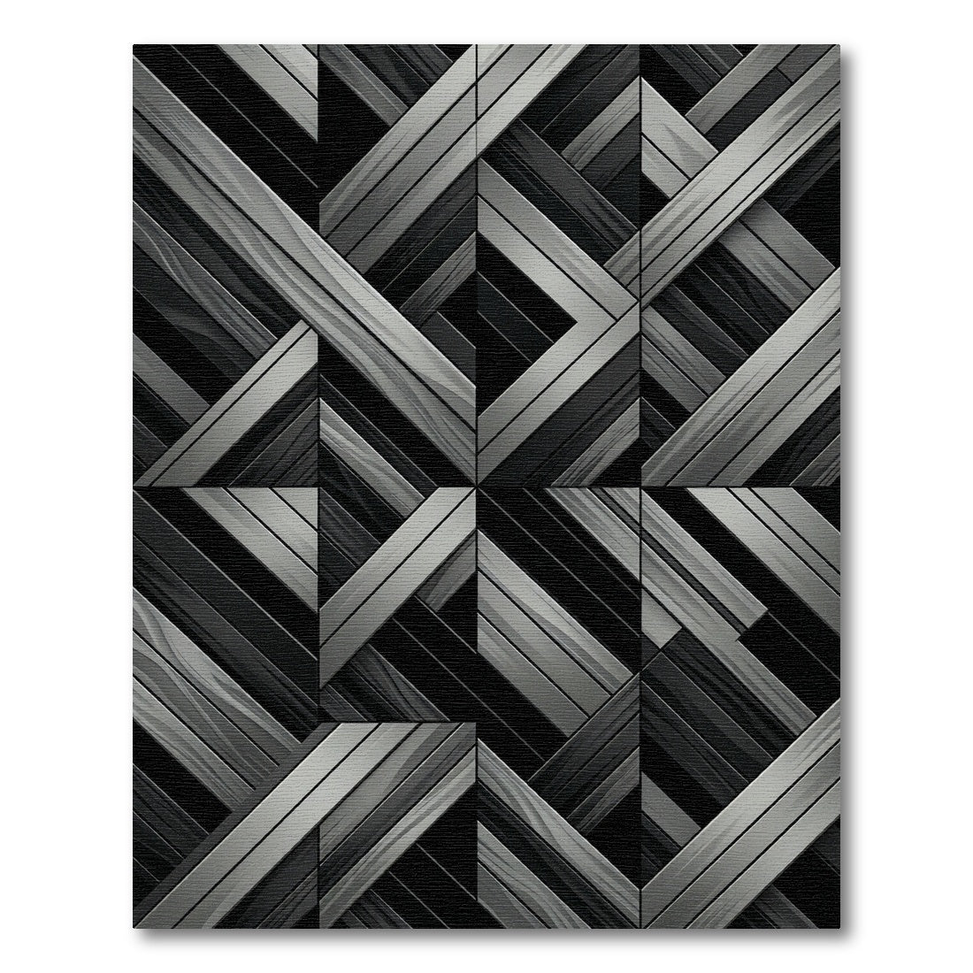 Monochrome Interwoven Diagonal Geometric Area Rug