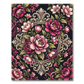 Elegant Pink Floral Baroque Medallion Rug