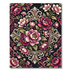 Elegant Pink Floral Baroque Medallion Rug