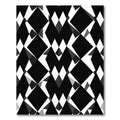 Modern Black White Geometric Diamond Rug