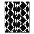 Modern Black White Geometric Diamond Rug