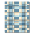 Blue Geometric Grid Plaid Check Rug