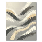 Minimalist Gray and Beige Swirling Waves Rug