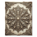 Ornate Golden Floral Layered Mandala Rug