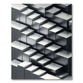 Monochromatic Metallic Geometric Block Art Rug