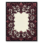 Ornate Burgundy Victorian Acanthus Scroll Rug