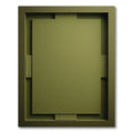 Olive Green Layered Geometric Rectangle Rug