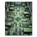 Industrial Green Directional Arrow Ground Rug
