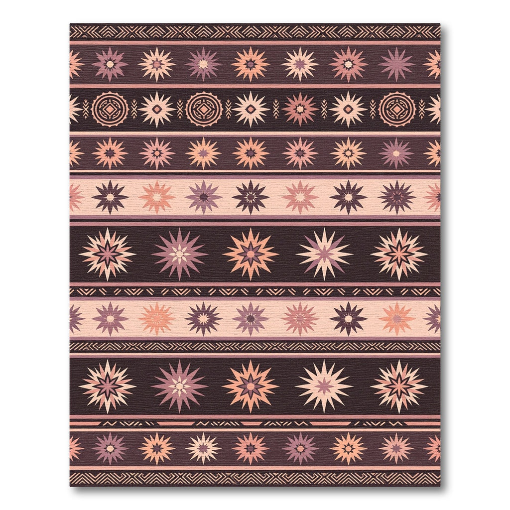 Earthy Sunburst Stripe Folk Inspired Rug