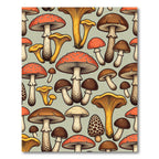 Autumnal Forest Mushroom Botanical Illustration Rug