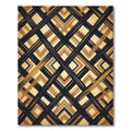 Black and Gold Intersecting Diamond Weave Rug