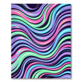 Vibrant Neon Abstract Iridescent Wave Rug