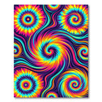 Vibrant Psychedelic Swirling Neon Vortex Rug
