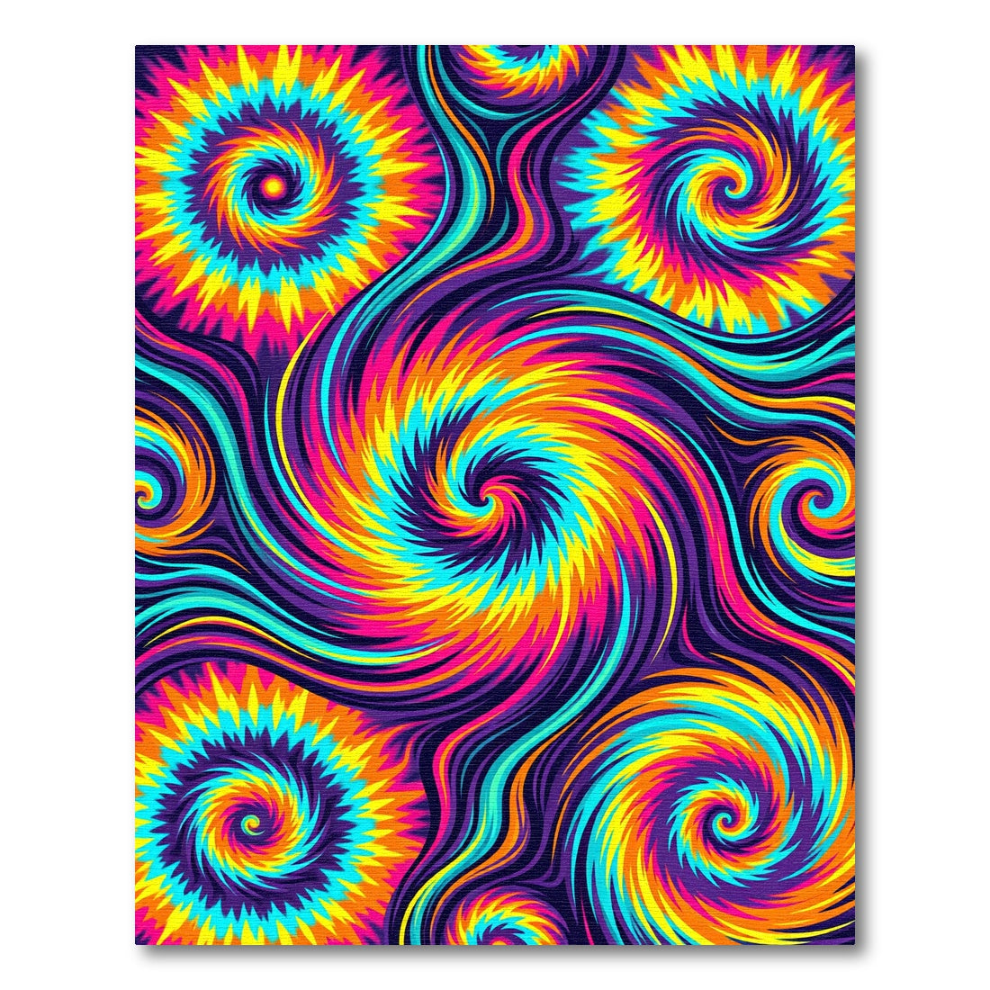 Vibrant Psychedelic Swirling Neon Vortex Rug