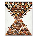 Earthy Geometric Triangle Bone Abstract Art Rug