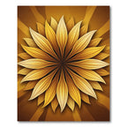 Golden Radiant Sunburst Floral Medallion Rug