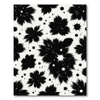 Monochrome Abstract Ink Splatter Floral Rug
