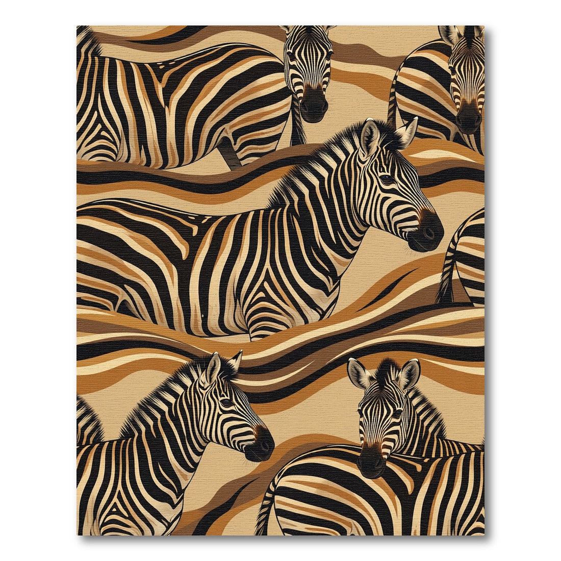 Bold Zebra Stripes Across Earth Tones Rug