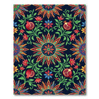 Vibrant Pomegranate Floral Medallion Garden Rug