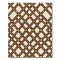 Earthy Brown Geometric Trellis Grid Rug