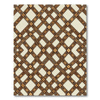 Earthy Brown Geometric Trellis Grid Rug