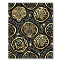 Black Gold Leopard Swirl Medallion Rug